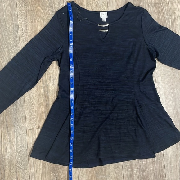 Dressbarn Size Large Long Sleeve Blouse Blue/Black - Picture 6 of 6